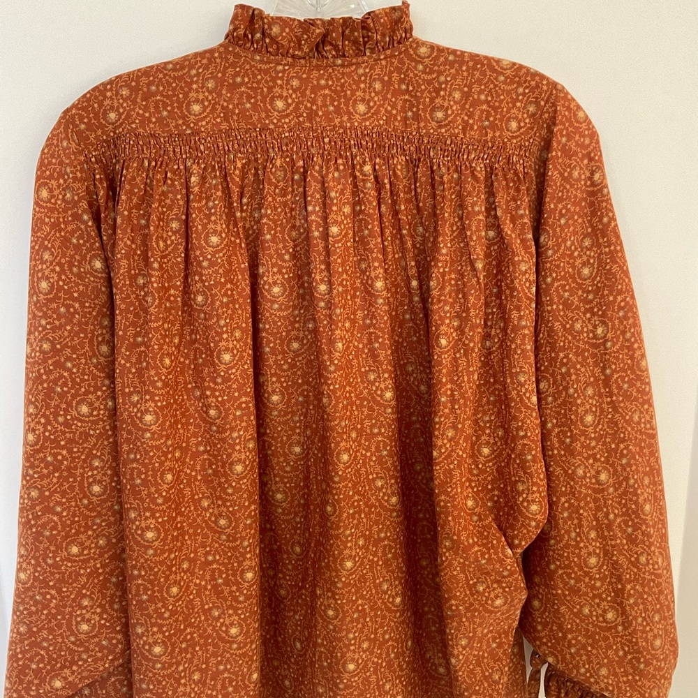 Doen Rust Paisley Ruffle Blouse - Picture 3 of 8